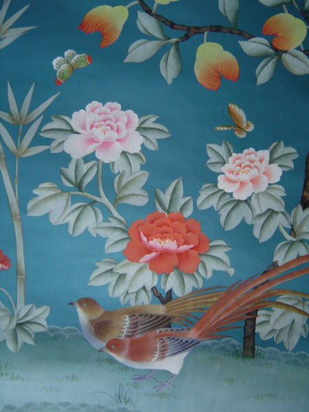 hand painted wallpaper